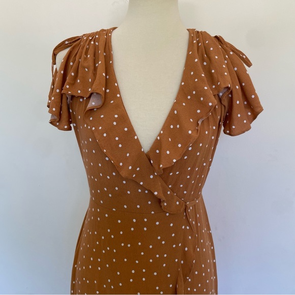 & Other Stories Polka Dot Wrap Handkerchief Midi Dress Size 0 - Picture 6 of 11